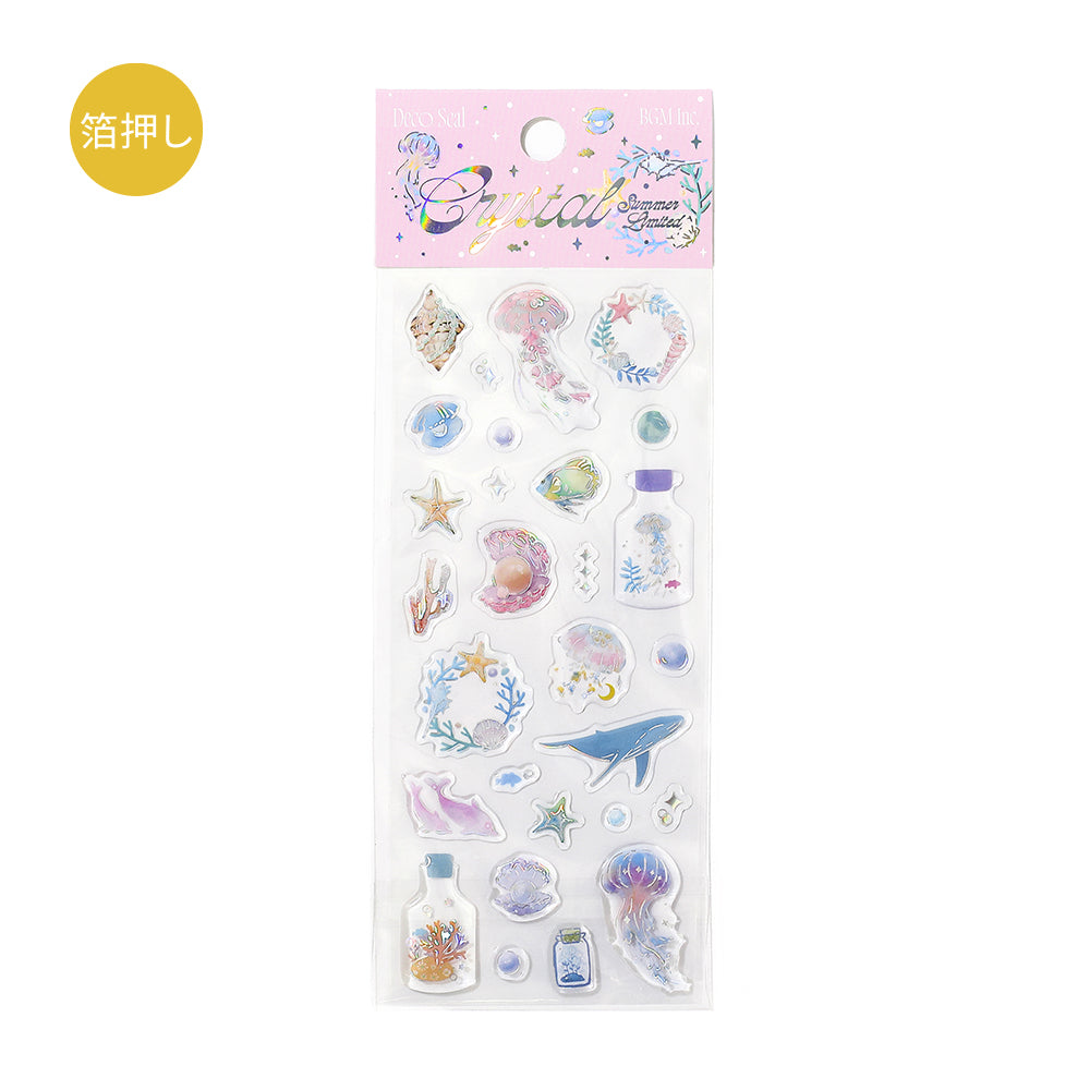 BGM Summer Limited Crystal Seal in Sparkle Between the Waves — BGM decorative sticker — for journaling, planners and scrapbooking, at Cityluxe Singapore