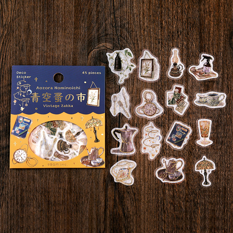 BGM Foil Stamping Flake Seal: The Flea Market of Blue Sky in Miscellaneous Goods — BGM decorative sticker — for journaling, planners and scrapbooking, at Cityluxe Singapore