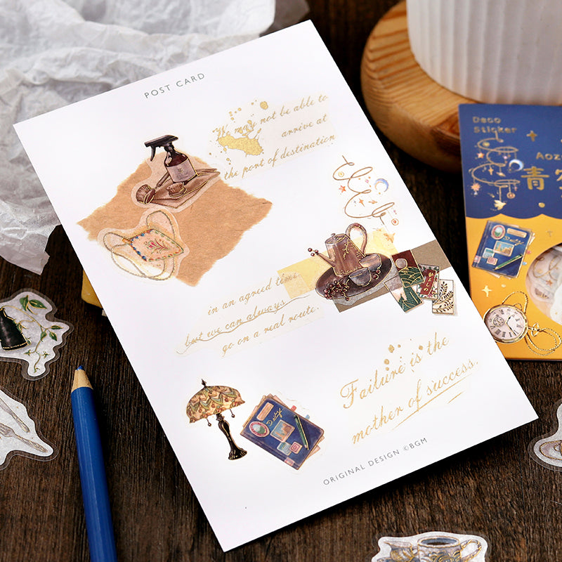 BGM Foil Stamping Flake Seal: The Flea Market of Blue Sky in Miscellaneous Goods — BGM decorative sticker — for journaling, planners and scrapbooking, at Cityluxe Singapore