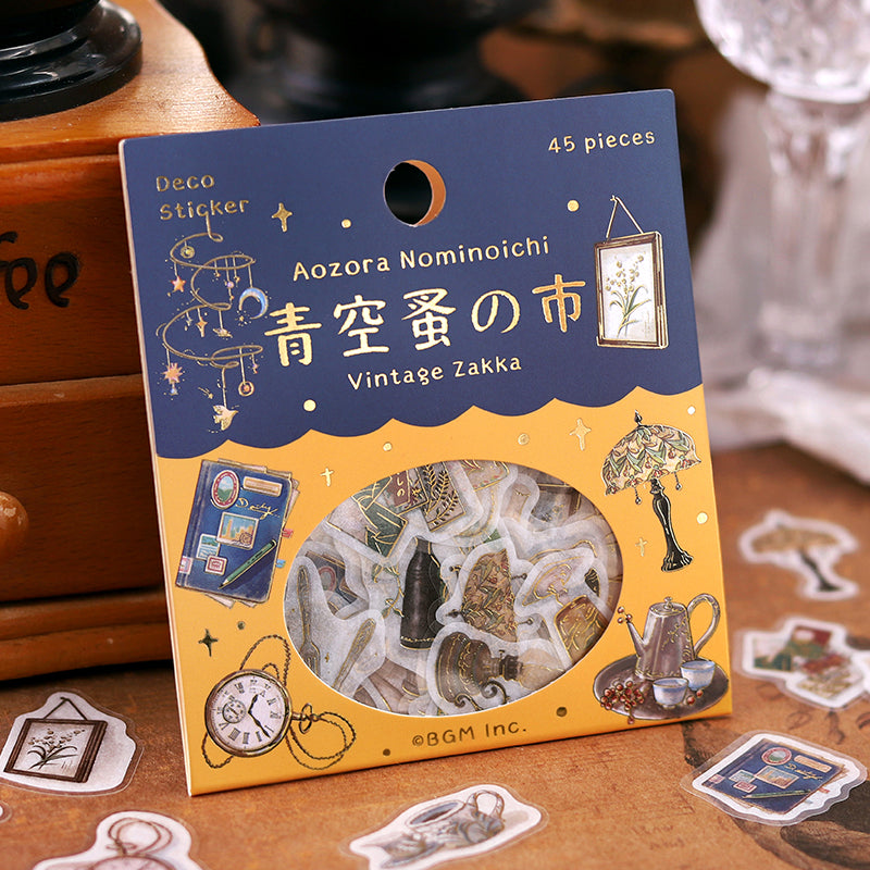 BGM Foil Stamping Flake Seal: The Flea Market of Blue Sky in Miscellaneous Goods — BGM decorative sticker — for journaling, planners and scrapbooking, at Cityluxe Singapore