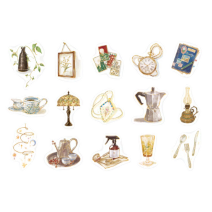 BGM Foil Stamping Flake Seal: The Flea Market of Blue Sky in Miscellaneous Goods — BGM decorative sticker — for journaling, planners and scrapbooking, at Cityluxe Singapore