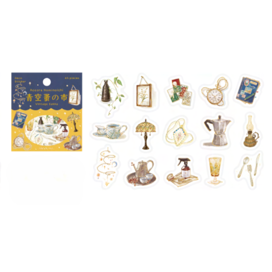 BGM Foil Stamping Flake Seal: The Flea Market of Blue Sky in Miscellaneous Goods — BGM decorative sticker — for journaling, planners and scrapbooking, at Cityluxe Singapore