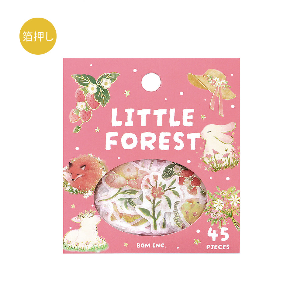 BGM Foil Stamping Flake Seal: Forest of Warmth in Pink — BGM decorative sticker — for journaling, planners and scrapbooking, at Cityluxe Singapore