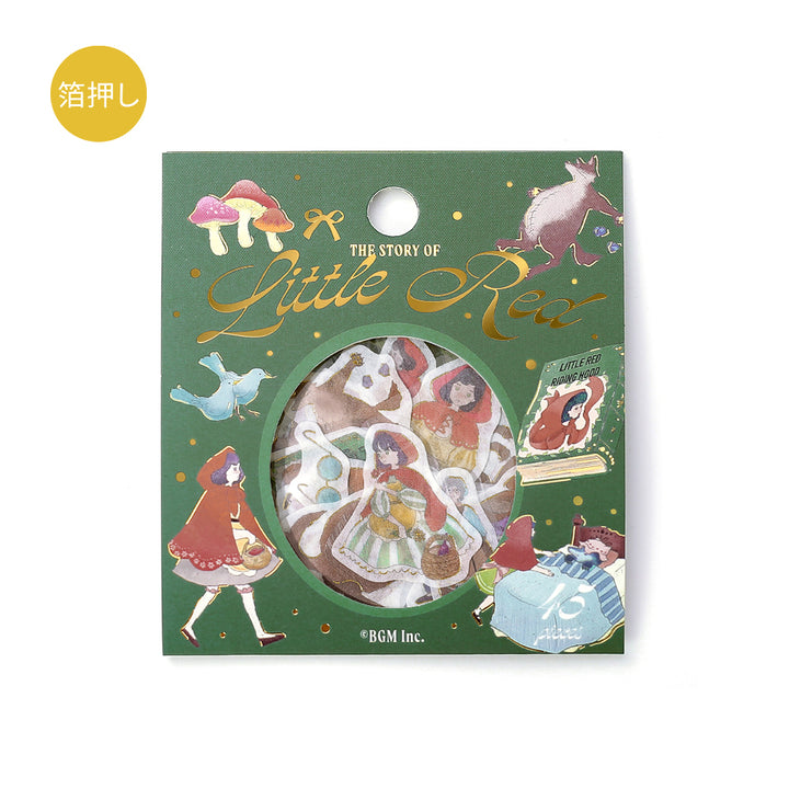 BGM Foil Stamping Flake Seal: Fairy Tale in Red Riding Hood — BGM decorative sticker — for journaling, planners and scrapbooking, at Cityluxe Singapore