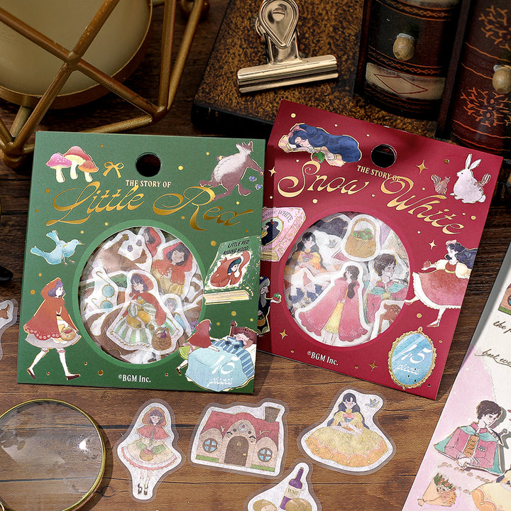 BGM Foil Stamping Flake Seal: Fairy Tale in Red Riding Hood — BGM decorative sticker — for journaling, planners and scrapbooking, at Cityluxe Singapore