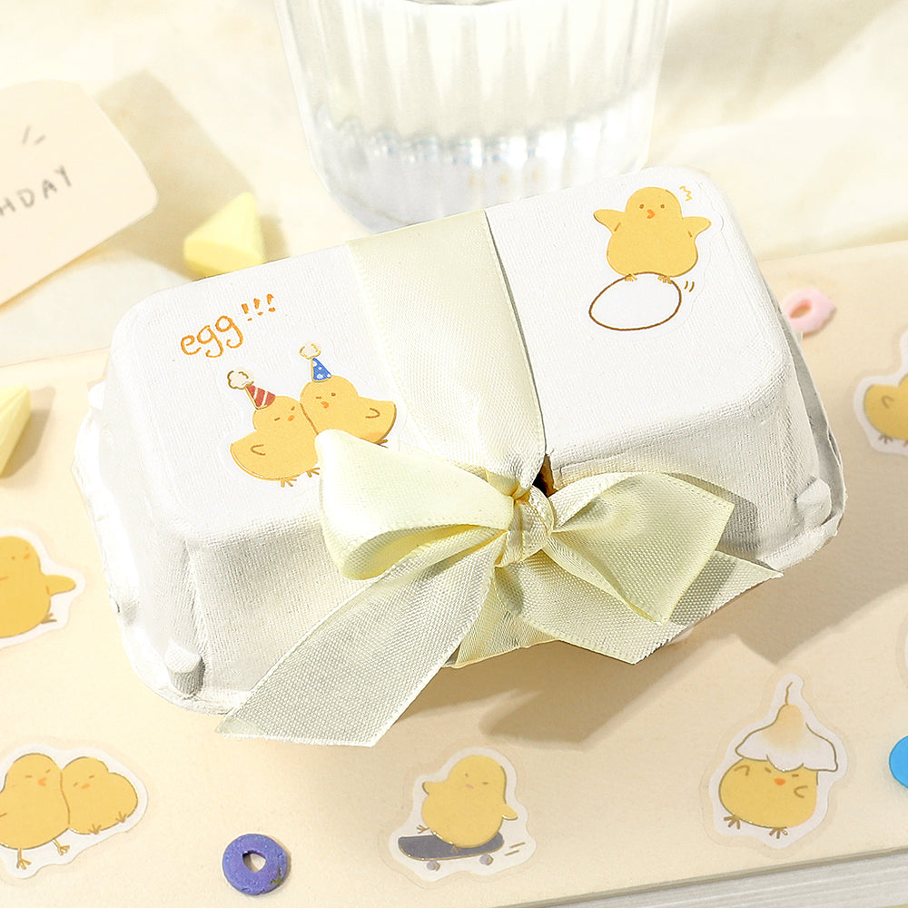 BGM Foil Stamping Flake Seal: Fluffy Animals in Chick Egg — BGM decorative sticker — for journaling, planners and scrapbooking, at Cityluxe Singapore