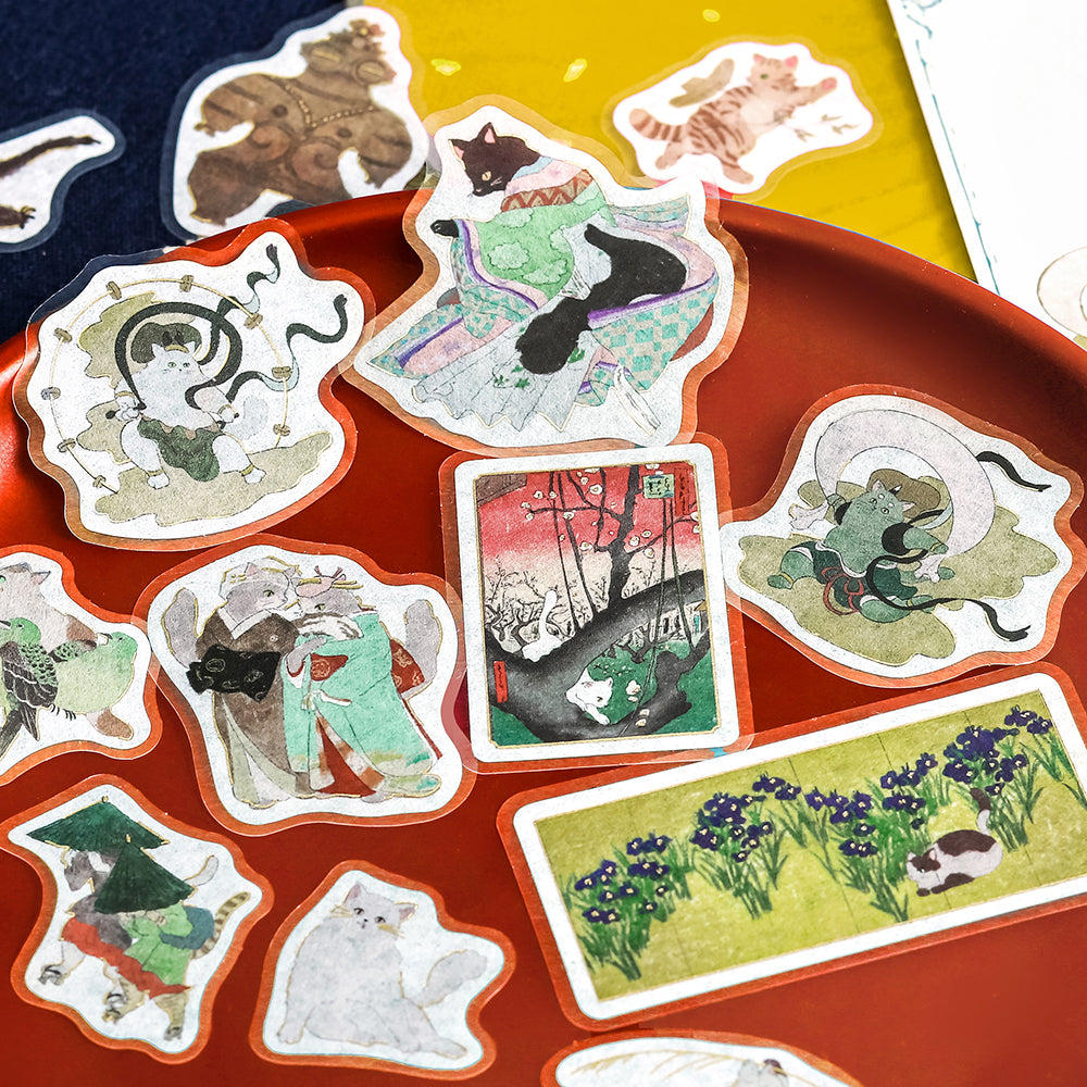 BGM Foil Stamping Flake Seal – Nyapanese Art NEKO: Wakaba — angle view