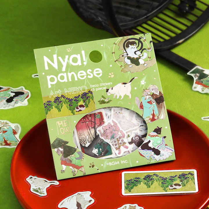 BGM Foil Stamping Flake Seal – Nyapanese Art NEKO: Wakaba — detail view