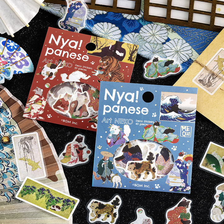 BGM Foil Stamping Flake Seal - Nyapanese Art NEKO: Ultramarine