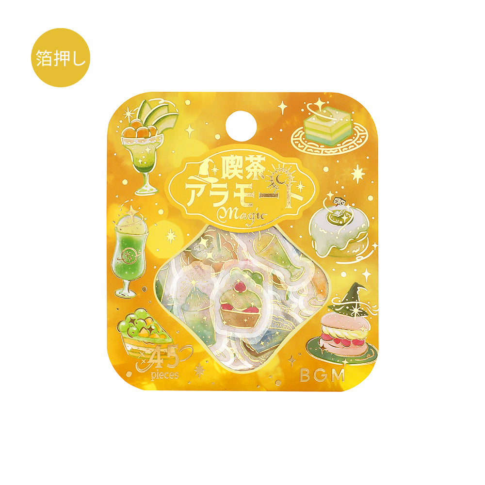 BGM Foil Stamping Flake Seal: Café à la Mode Magic Light — BGM decorative sticker — for journaling, planners and scrapbooking, at Cityluxe Singapore