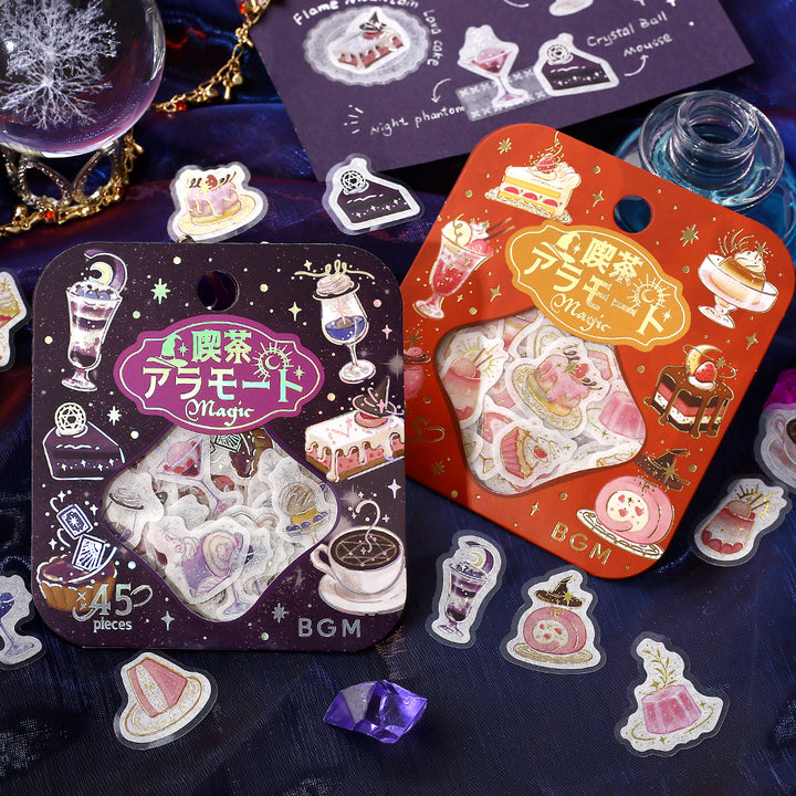 BGM Foil Stamping Flake Seal: Café à la Mode Magic Darkness — angle view