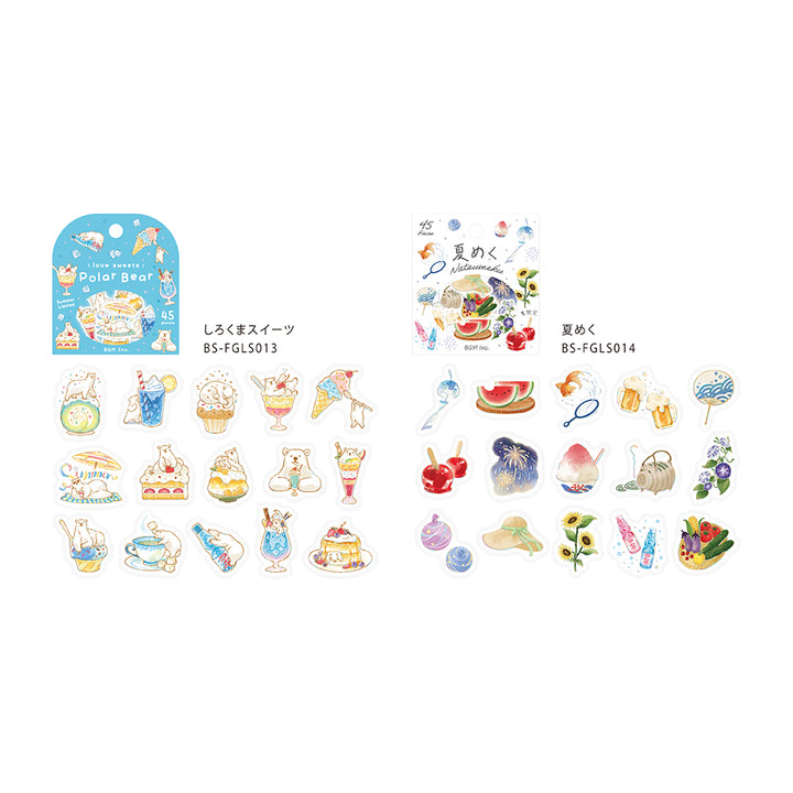BGM Summer Limited Flake Seal in Polar Bear Sweets — BGM decorative sticker — for journaling, planners and scrapbooking, at Cityluxe Singapore