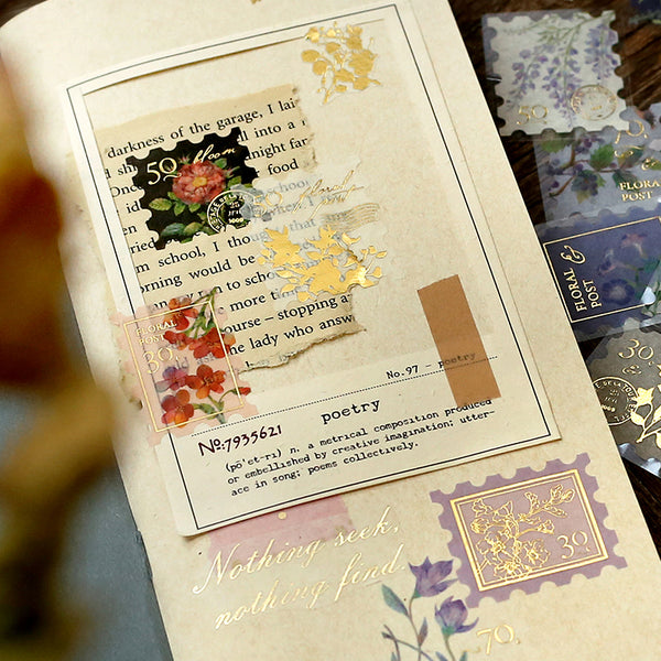 Load image into Gallery viewer, BGM Foil Stamping Flake Seal: Post Office Botanical Book - Red
