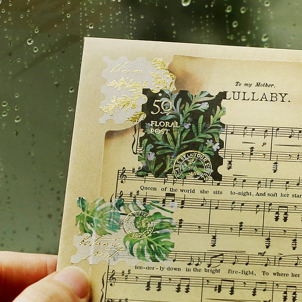 Load image into Gallery viewer, BGM Foil Stamping Flake Seal: Post Office Botanical Book - Green
