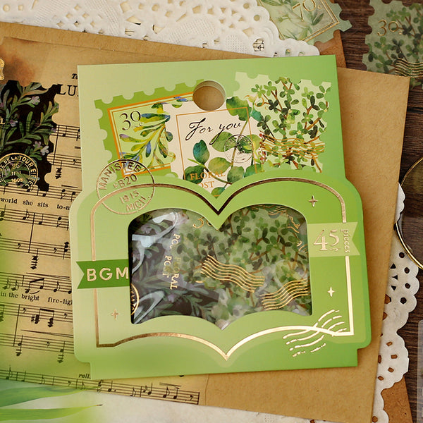 Load image into Gallery viewer, BGM Foil Stamping Flake Seal: Post Office Botanical Book - Green
