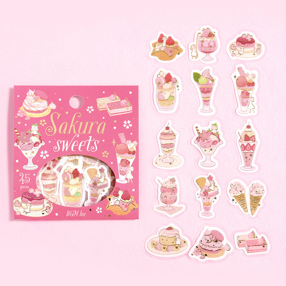 BGM Cherry Blossom Limited Edition: Cherry Blossom Sweets — BGM decorative sticker — for journaling planners and scrapbooking, at Cityluxe Singapore