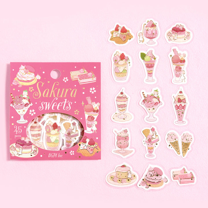 BGM Cherry Blossom Limited Edition: Cherry Blossom Sweets — BGM decorative sticker — for journaling planners and scrapbooking, at Cityluxe Singapore