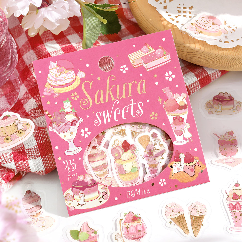 BGM Cherry Blossom Limited Edition: Cherry Blossom Sweets — BGM decorative sticker — for journaling planners and scrapbooking, at Cityluxe Singapore