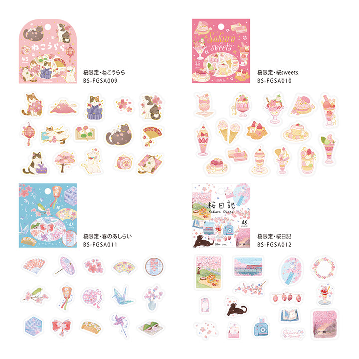 BGM Cherry Blossom Limited Edition: Cherry Blossom Sweets — BGM decorative sticker — for journaling planners and scrapbooking, at Cityluxe Singapore