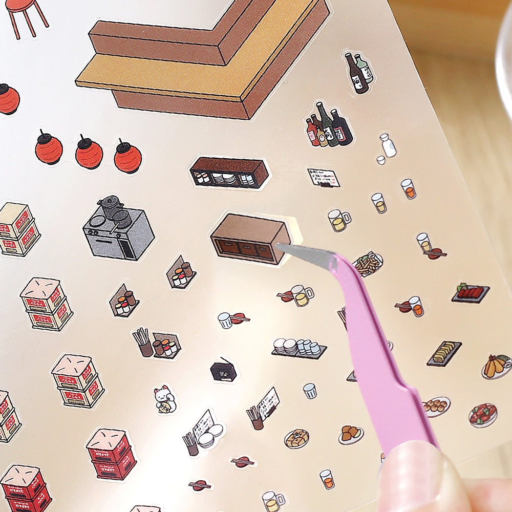 BGM Diorama 2.5D Seat Seal - Izakaya (Japanese-style Pub) — close-up
