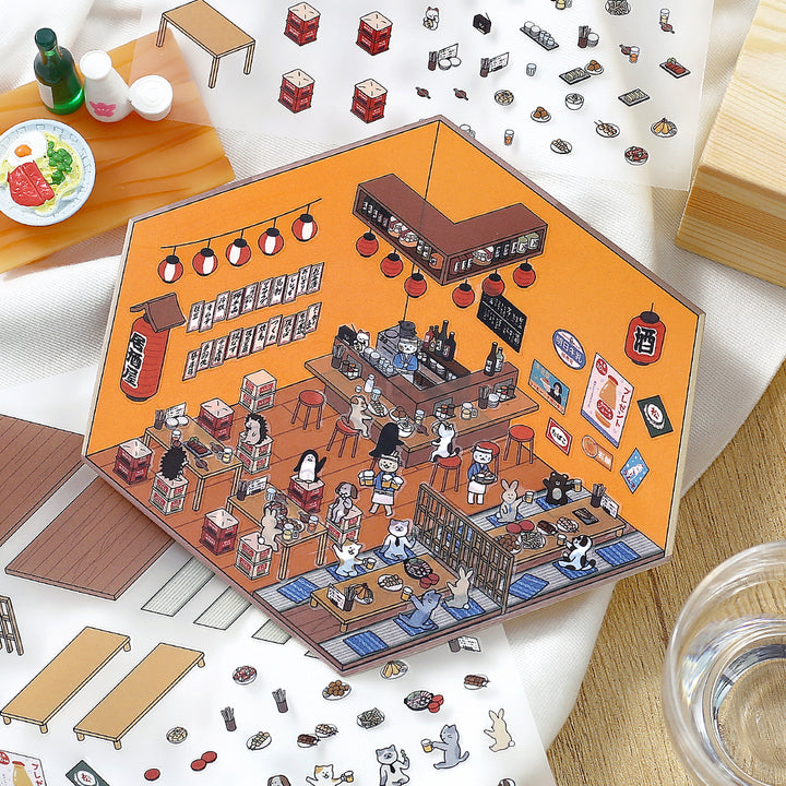 BGM Diorama 2.5D Seat Seal - Izakaya (Japanese-style Pub) — angle view