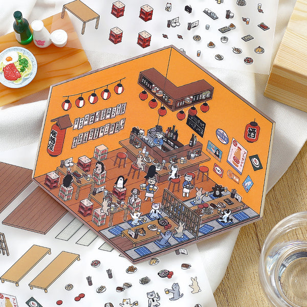 Load image into Gallery viewer, BGM Diorama 2.5D Seat Seal - Izakaya (Japanese-style Pub)
