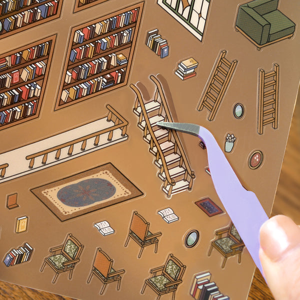 将图片加载到图库查看器，BGM Diorama 2.5D Seat Seal – Library Stickers Set
