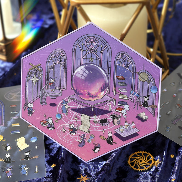 将图片加载到图库查看器，BGM Diorama 2.5D Seat Seal – Fantasy World Stickers Set
