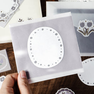 BGM Foil Stamping Memo Seal: Flower Weather - Gray