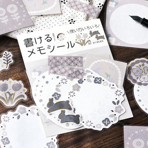 BGM Foil Stamping Memo Seal: Flower Weather - Gray