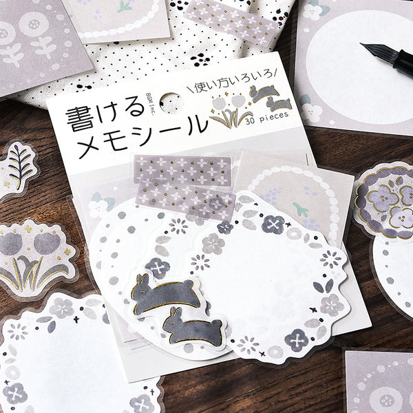 Load image into Gallery viewer, BGM Foil Stamping Memo Seal: Flower Weather - Gray
