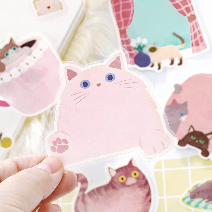 BGM Foil Stamping Memo Seal: Cat Diary - Pink — detail view