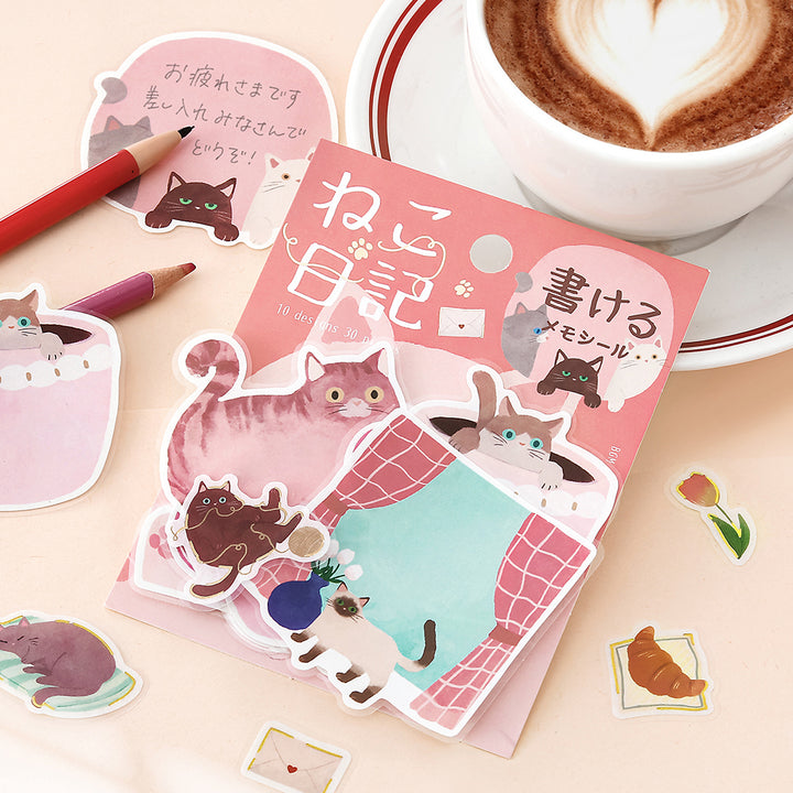 BGM Foil Stamping Memo Seal: Cat Diary - Pink — in use