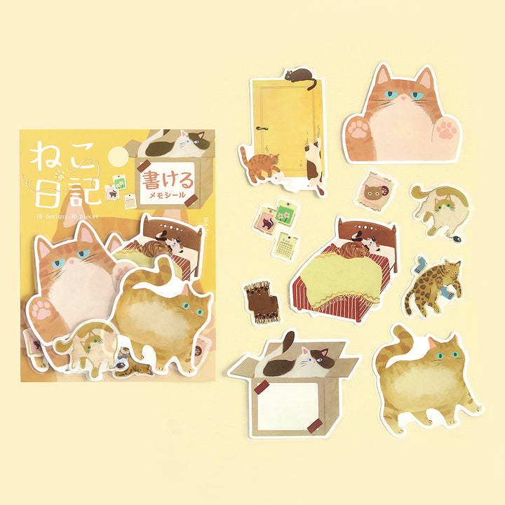 BGM Foil Stamping Memo Seal: Cat Diary - Yellow — side view