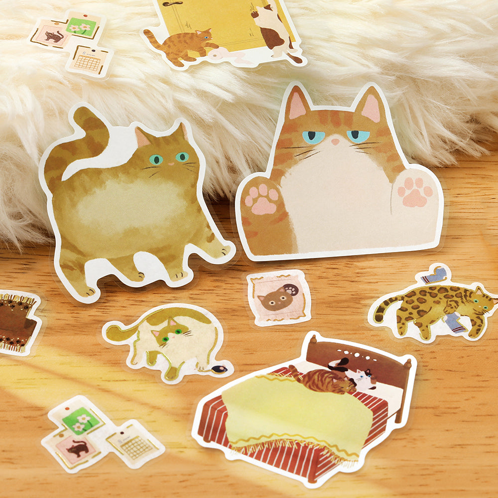 BGM Foil Stamping Memo Seal: Cat Diary - Yellow — detail view
