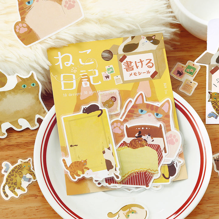 BGM Foil Stamping Memo Seal: Cat Diary - Yellow — in use