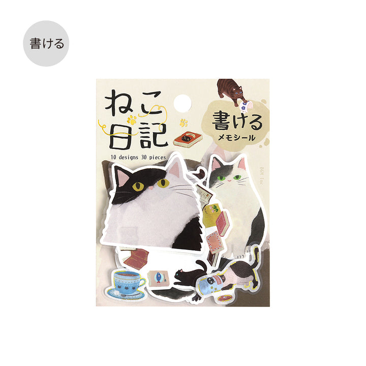 BGM Foil Stamping Memo Seal: Cat Diary - Black — front view