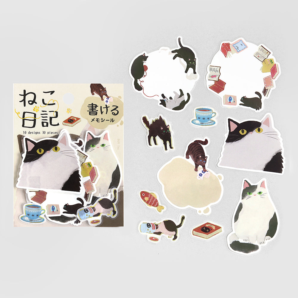 BGM Foil Stamping Memo Seal: Cat Diary - Black — side view
