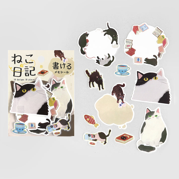 BGM Foil Stamping Memo Seal: Cat Diary - Black — side view