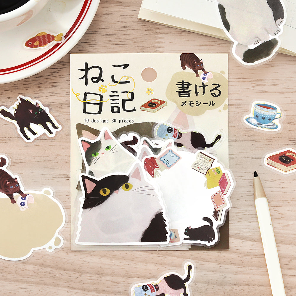 BGM Foil Stamping Memo Seal: Cat Diary - Black — in use