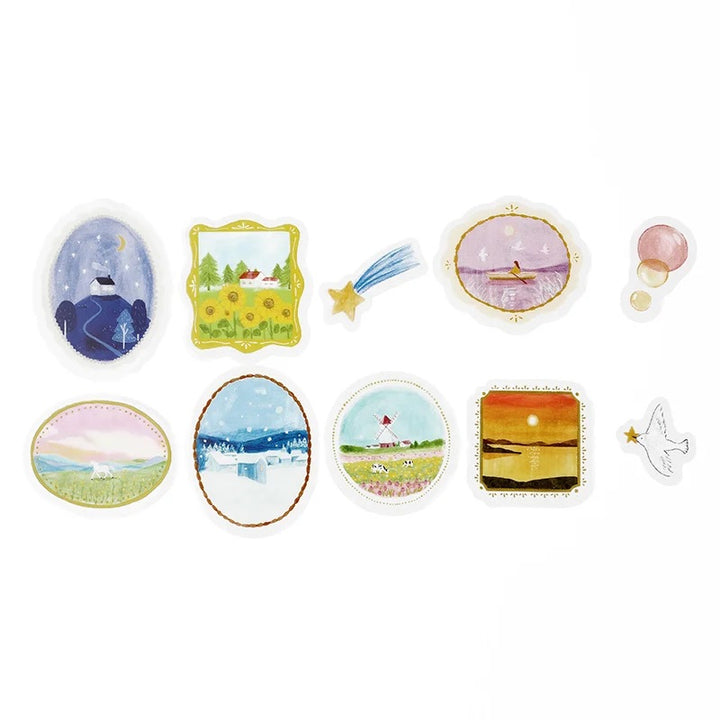 BGM Clear Seal: Maiden Brooch in Landscape — BGM decorative sticker — for journaling planners and scrapbooking, at Cityluxe Singapore