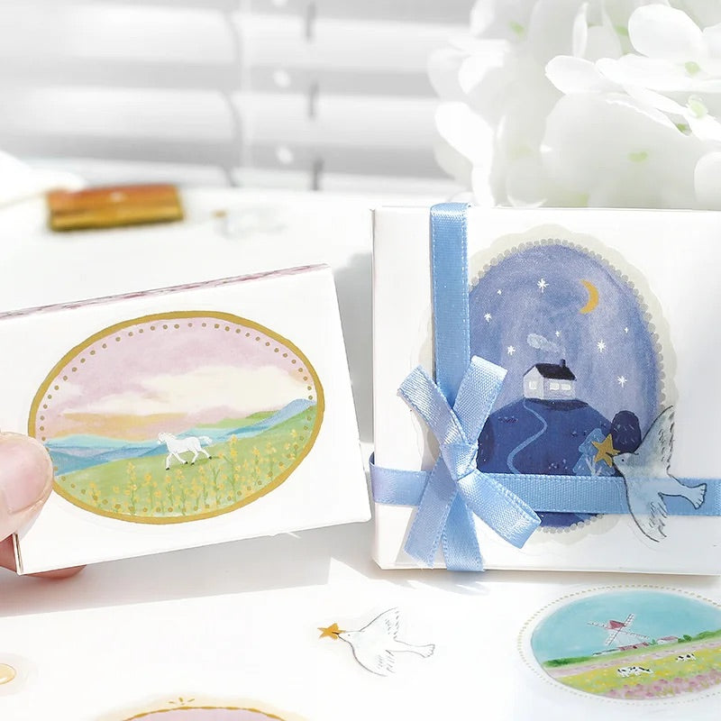 BGM Clear Seal: Maiden Brooch in Landscape — BGM decorative sticker — for journaling planners and scrapbooking, at Cityluxe Singapore