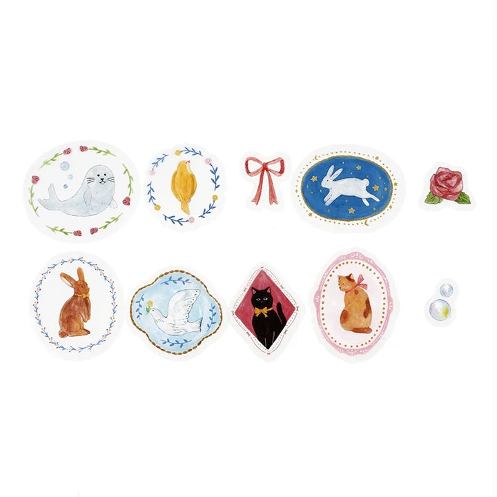 BGM Clear Seal: Maiden Brooch in Animal — BGM decorative sticker — for journaling planners and scrapbooking, at Cityluxe Singapore