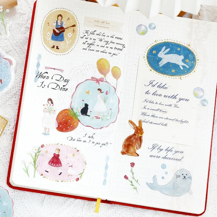 BGM Clear Seal: Maiden Brooch in Animal — BGM decorative sticker — for journaling planners and scrapbooking, at Cityluxe Singapore