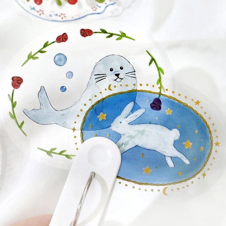 BGM Clear Seal: Maiden Brooch in Animal — BGM decorative sticker — for journaling planners and scrapbooking, at Cityluxe Singapore
