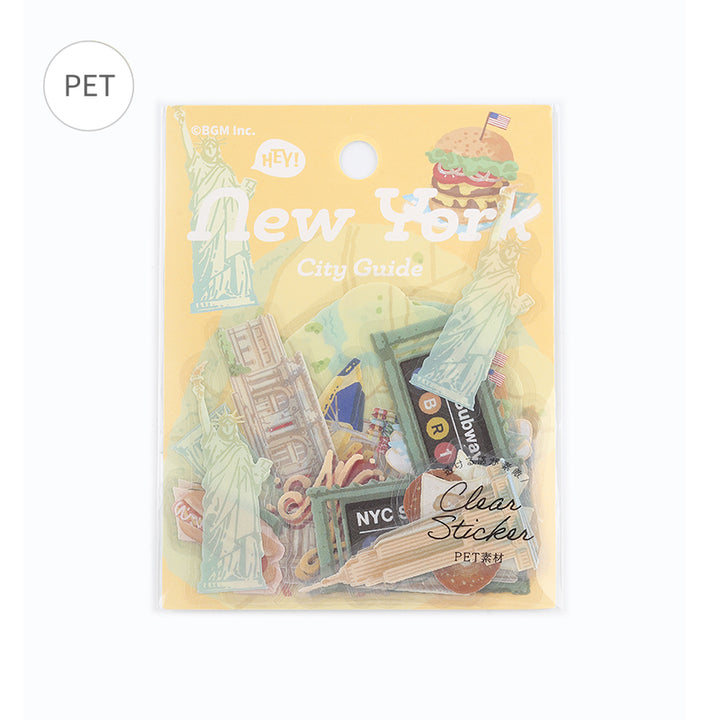 BGM Clear Seal: City Walk in New York — BGM decorative sticker — for journaling planners and scrapbooking, at Cityluxe Singapore