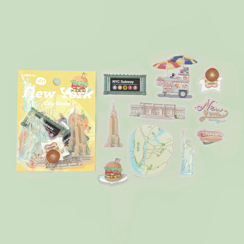 BGM Clear Seal: City Walk in New York — BGM decorative sticker — for journaling planners and scrapbooking, at Cityluxe Singapore