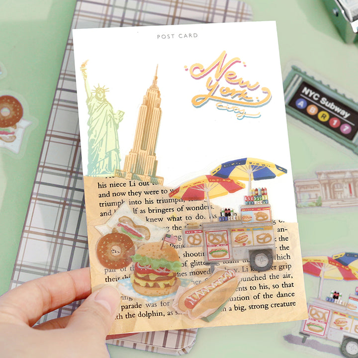 BGM Clear Seal: City Walk in New York — BGM decorative sticker — for journaling planners and scrapbooking, at Cityluxe Singapore