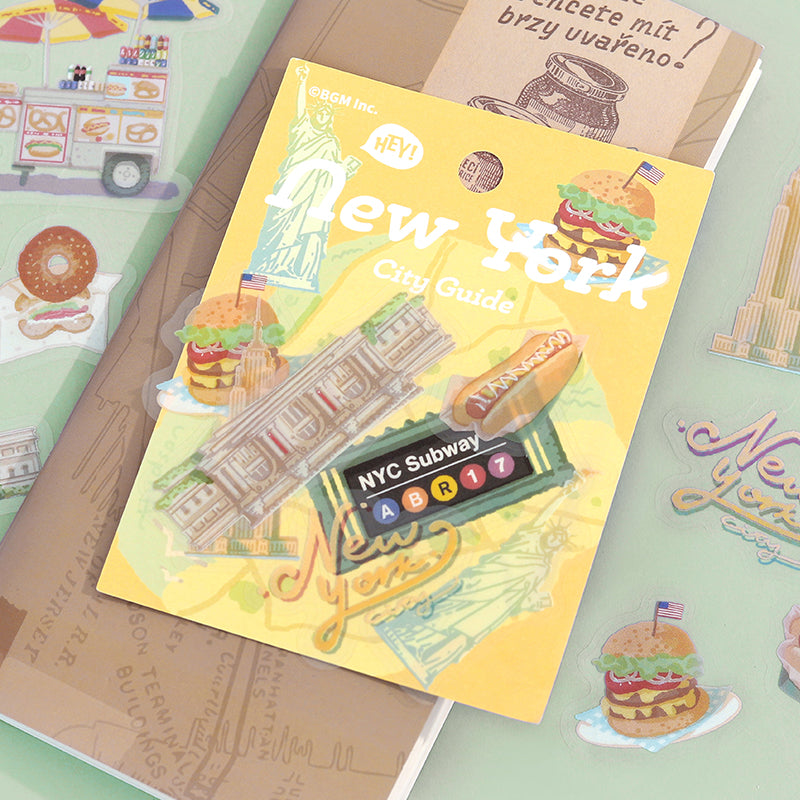 BGM Clear Seal: City Walk in New York — BGM decorative sticker — for journaling planners and scrapbooking, at Cityluxe Singapore