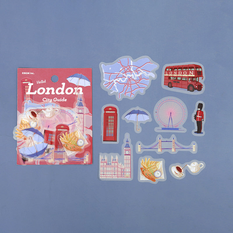 BGM Clear Seal: City Walk in London — BGM decorative sticker — for journaling planners and scrapbooking, at Cityluxe Singapore